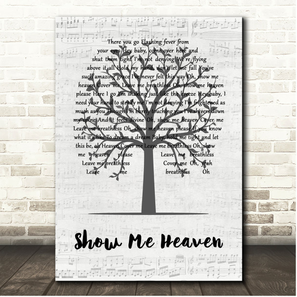 Maria McKee Show Me Heaven Music Script Tree Song Lyric Print