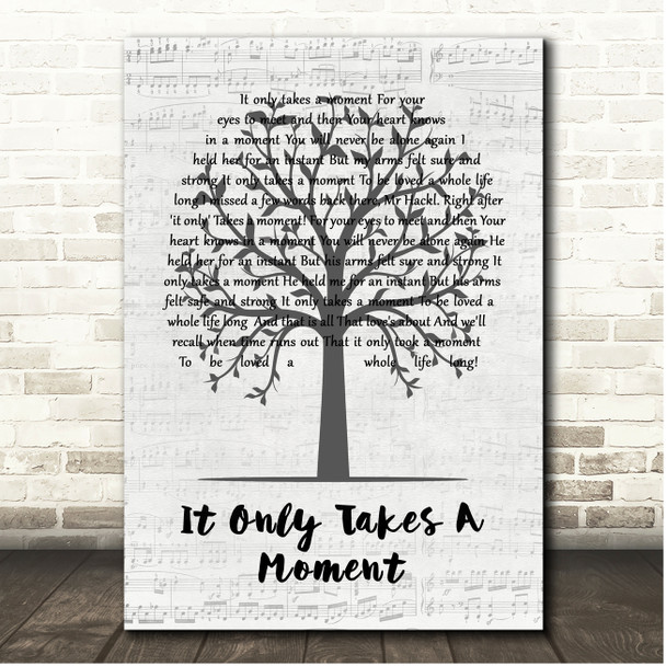 Michael Crawford It Only Takes A Moment Music Script Tree Song Lyric Print