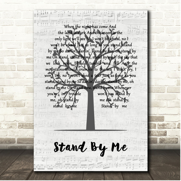 Skylar Grey Stand By Me Music Script Tree Song Lyric Print