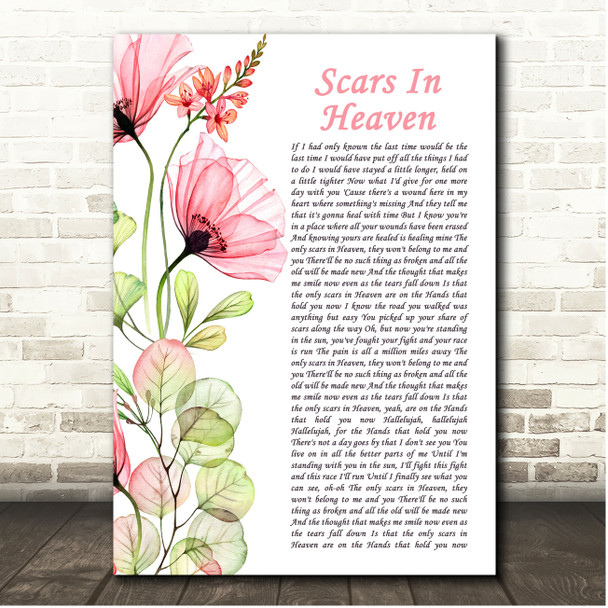 Casting Crowns Scars In Heaven Poppy Flower Script Song Lyric Print