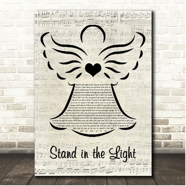 Jordan Smith Stand in the Light Music Script Angel Song Lyric Print