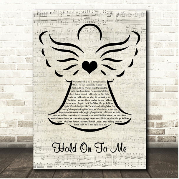 Lauren Daigle Hold On To Me Music Script Angel Song Lyric Print