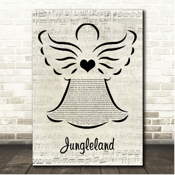 Bruce Springsteen Jungleland Music Script Angel Song Lyric Print