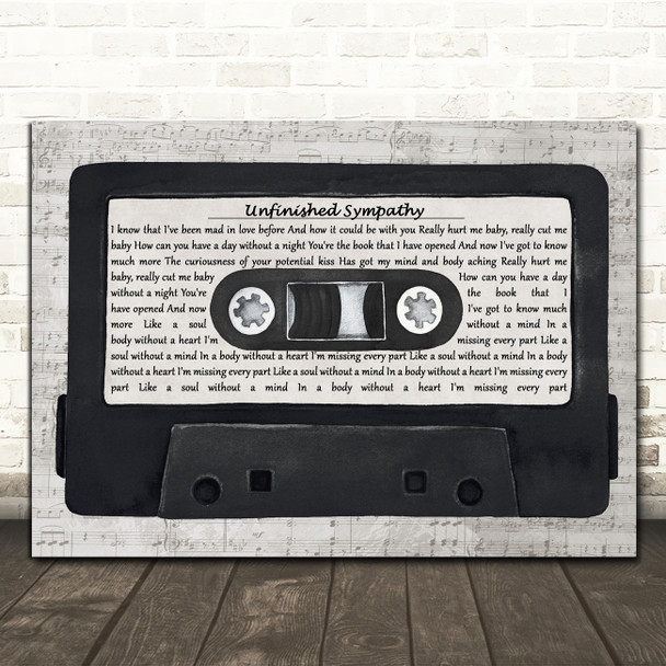 Massive Attack Unfinished Sympathy Music Script Cassette Tape Song Lyric Print