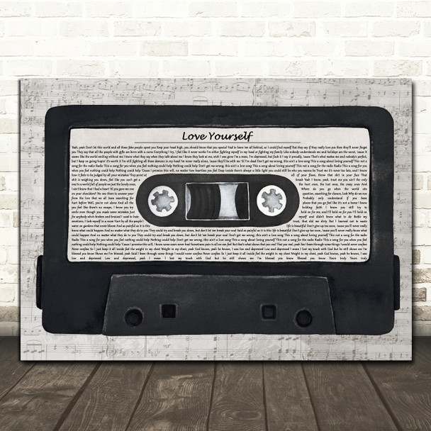 Phora Love Yourself Music Script Cassette Tape Song Lyric Print