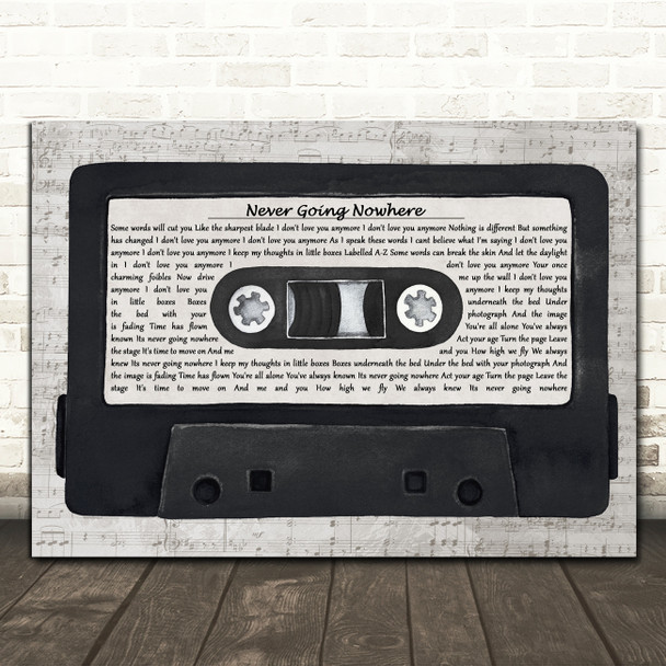 The Bluetones Never Going Nowhere Music Script Cassette Tape Song Lyric Print