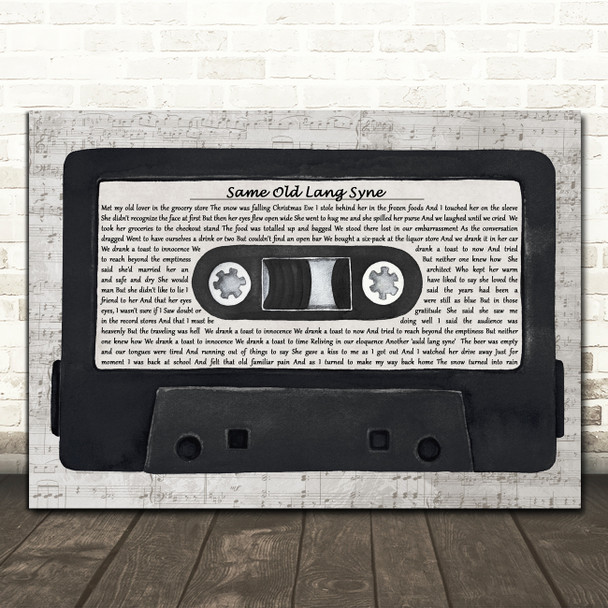 Dan Fogelberg Same Old Lang Syne Music Script Cassette Tape Song Lyric Print
