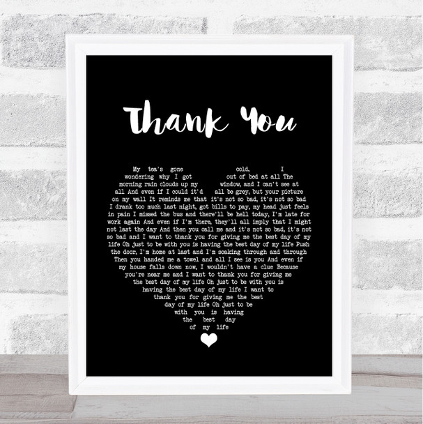 Dido Thank You Black Heart Song Lyric Quote Print