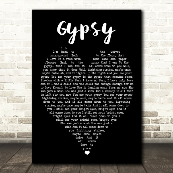 Gypsy Fleetwood Mac Black Heart Quote Song Lyric Print