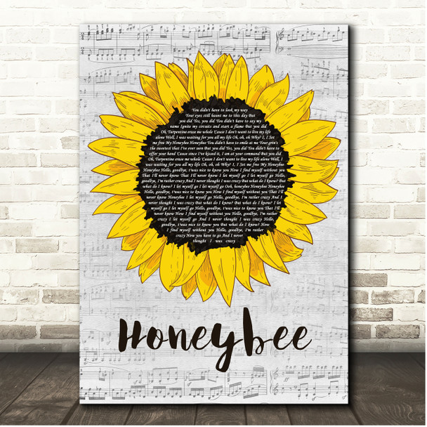 Steam Powered Giraffe Honeybee Script Sunflower Song Lyric Print