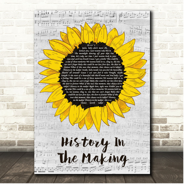 Darius Rucker History In The Making Script Sunflower Song Lyric Print