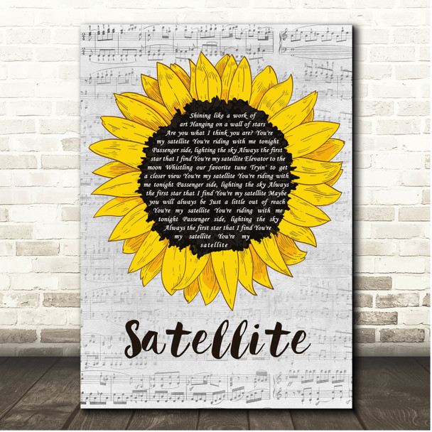 Guster Satellite Script Sunflower Song Lyric Print