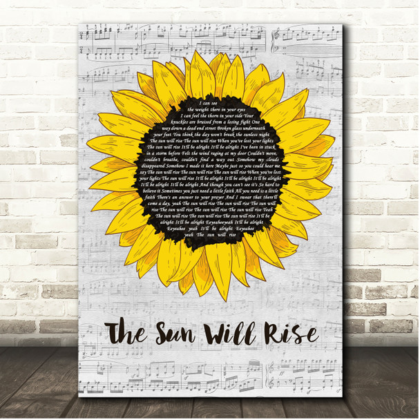 Kelly Clarkson The Sun Will Rise Script Sunflower Song Lyric Print