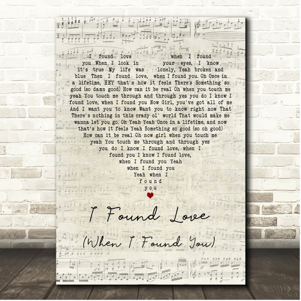 Kenny Wayne Shepherd I Found Love (When I Found You) Script Heart Song Lyric Print