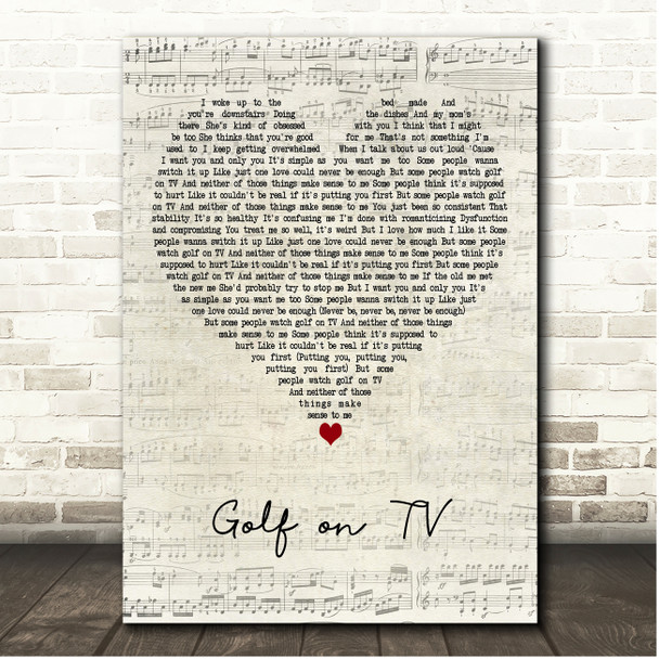 Lennon Stella Golf on TV Script Heart Song Lyric Print