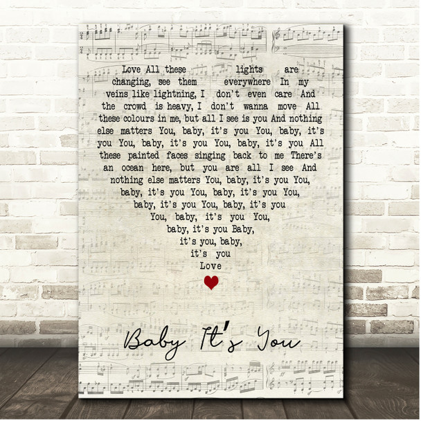 London Grammar Baby Its You Script Heart Song Lyric Print