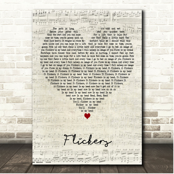 London Grammar Flickers Script Heart Song Lyric Print