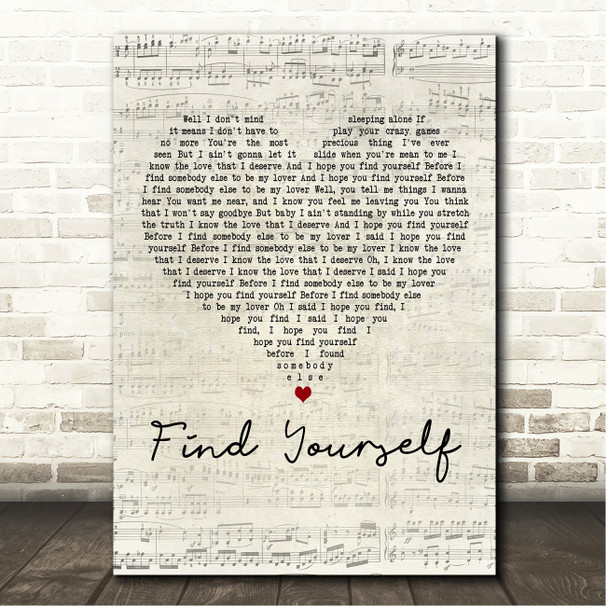 Lukas Nelson & Promise Of The Real Find Yourself Script Heart Song Lyric Print