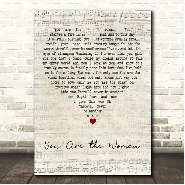 Aaron Tippin You Are the Woman Script Heart Song Lyric Print