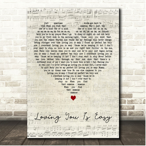 Maxi Priest Loving You Is Easy Script Heart Song Lyric Print