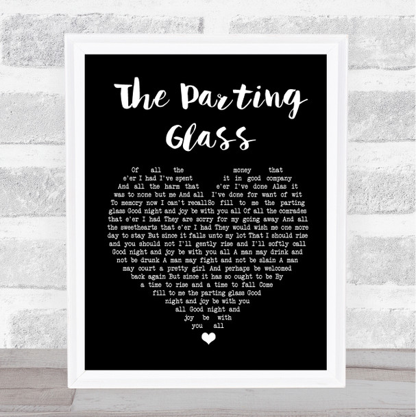 Ed Sheeran The Parting Glass Black Heart Song Lyric Quote Print