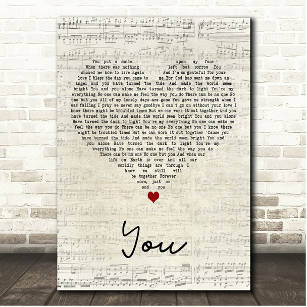 Neil Sedaka You Script Heart Song Lyric Print