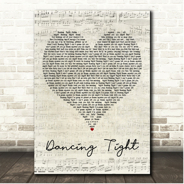 Phil Fearon & Galaxy Dancing Tight Script Heart Song Lyric Print