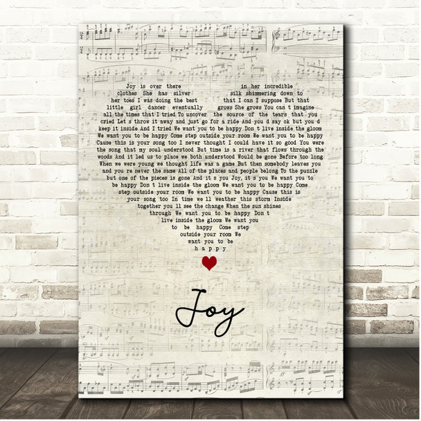 Phish Joy Script Heart Song Lyric Print