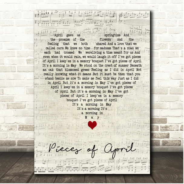 Pieces of April Pieces of April Script Heart Song Lyric Print