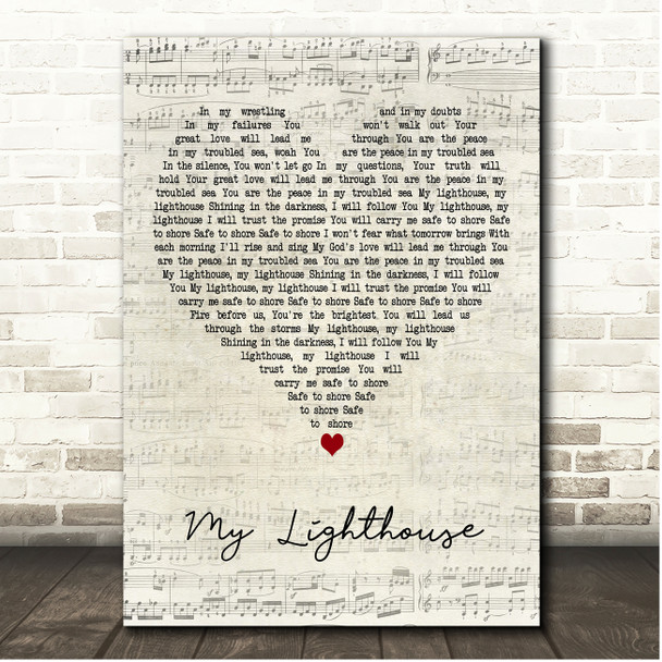 Rend Collective My Lighthouse Script Heart Song Lyric Print
