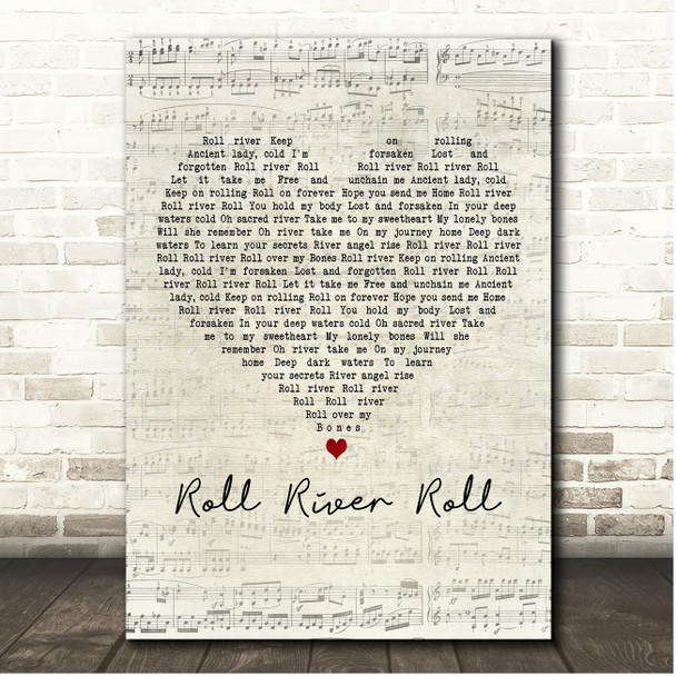 Richard Hawley Roll River Roll Script Heart Song Lyric Print