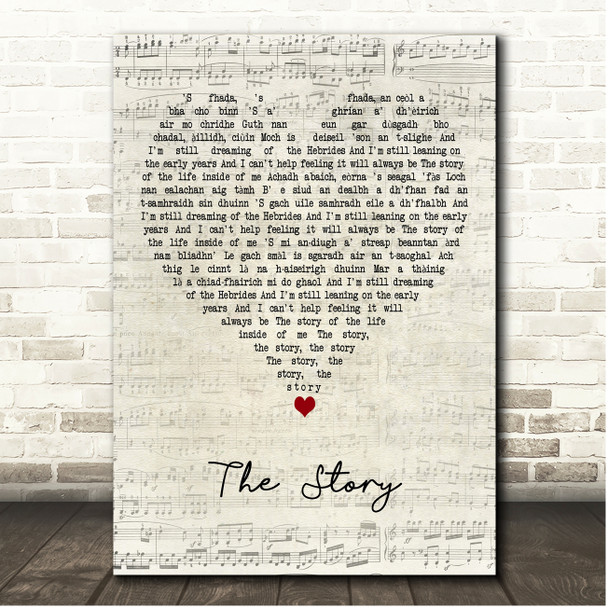 Runrig The Story Script Heart Song Lyric Print