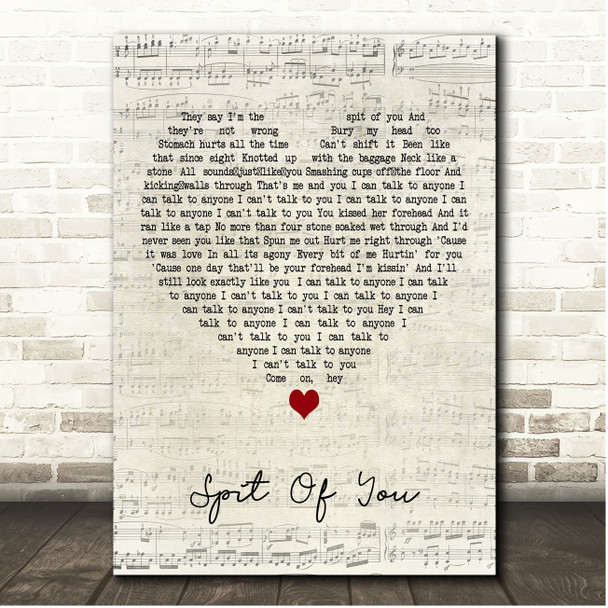 Sam Fender Spit Of You Script Heart Song Lyric Print