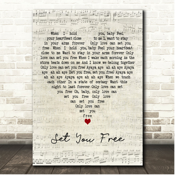 Sam Ryder Set You Free Script Heart Song Lyric Print