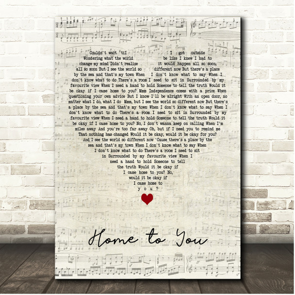 Sigrid Home to You Script Heart Song Lyric Print