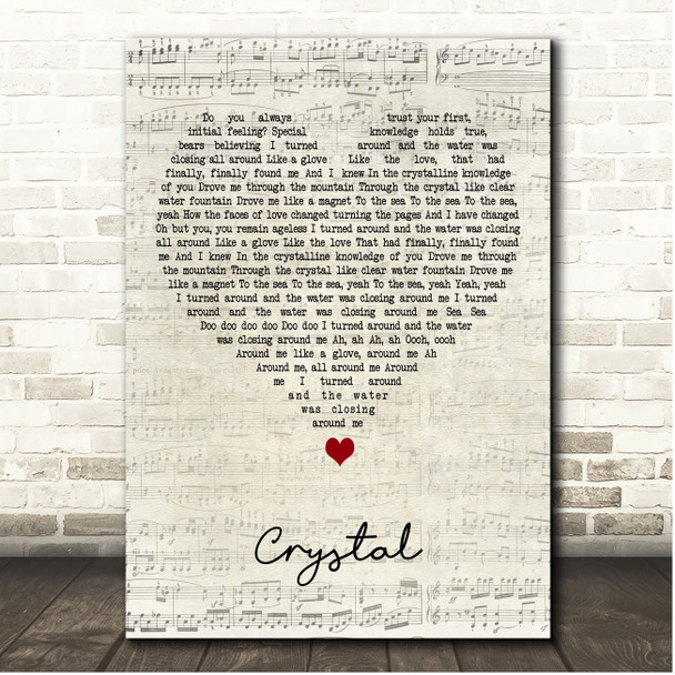 Stevie Nicks Crystal Script Heart Song Lyric Print
