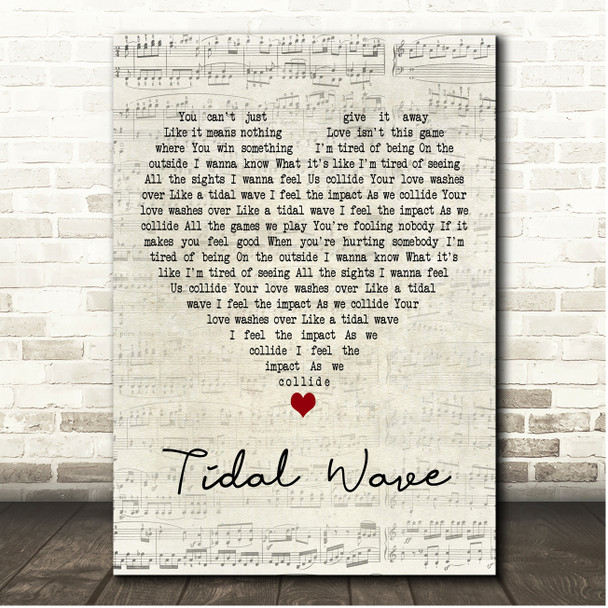 Sub Focus Tidal Wave Script Heart Song Lyric Print