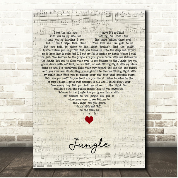 Tash Sultana Jungle Script Heart Song Lyric Print