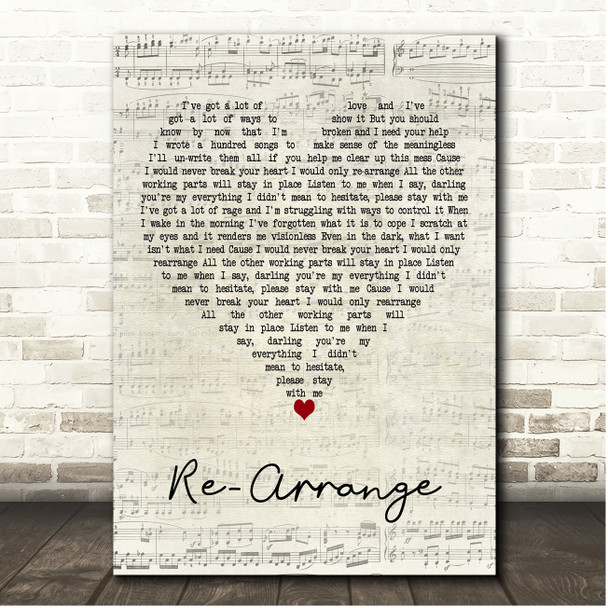 Biffy Clyro Re-arrange Script Heart Song Lyric Print