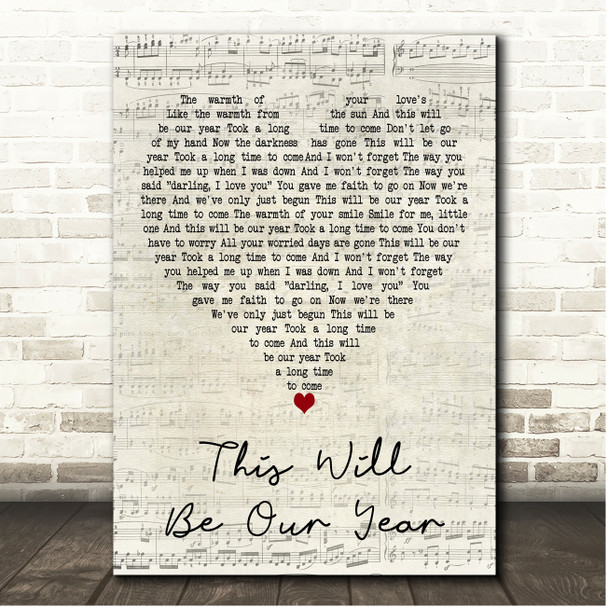 The Beautiful South This Will Be Our Year Script Heart Song Lyric Print