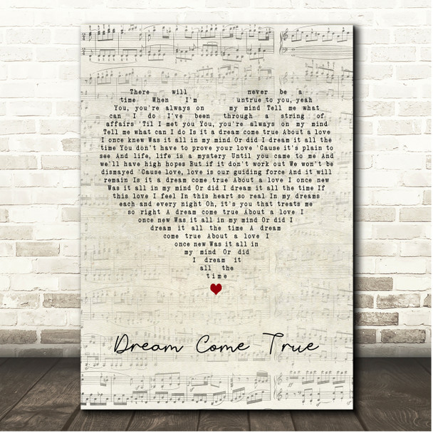 The Brand New Heavies Dream Come True Script Heart Song Lyric Print