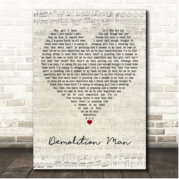 The Cadillac Three Demolition Man Script Heart Song Lyric Print