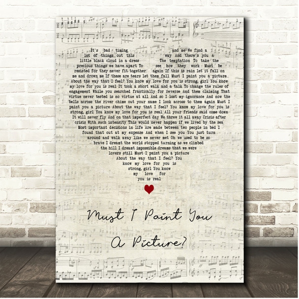 Billy Bragg Must I Paint You A Picture Script Heart Song Lyric Print