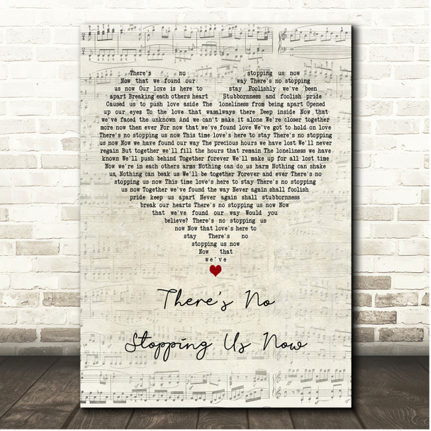 The Supremes There's No Stopping Us Now Script Heart Song Lyric Print