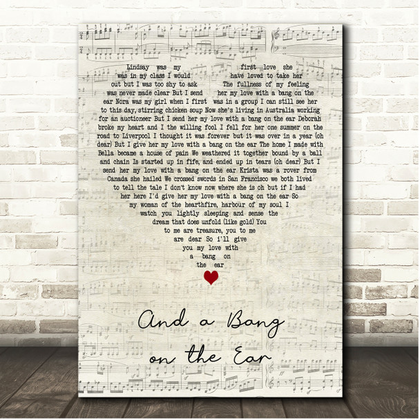 The Waterboys And a Bang on the Ear Script Heart Song Lyric Print