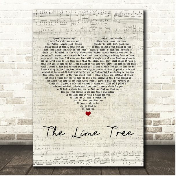 Trevor Hall The Lime Tree Script Heart Song Lyric Print
