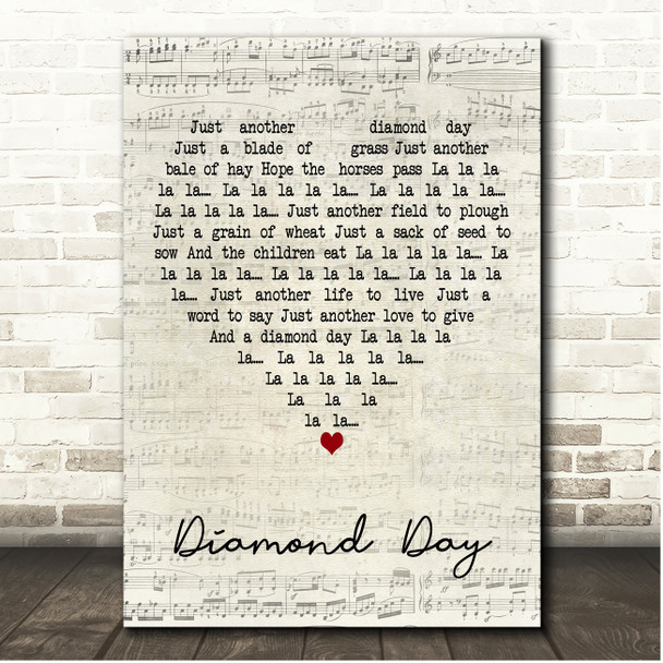 Vashti Bunyan Diamond Day Script Heart Song Lyric Print