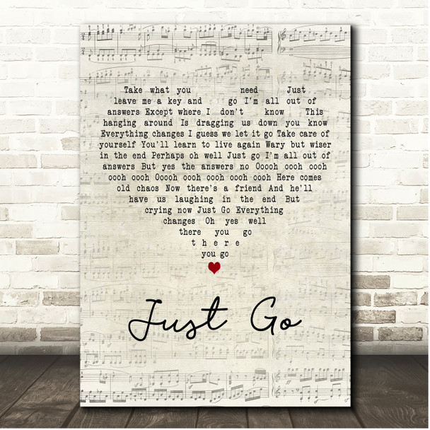 Boz Scaggs Just Go Script Heart Song Lyric Print