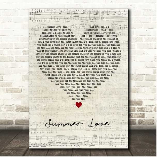 Carly Rae Jepsen Summer Love Script Heart Song Lyric Print