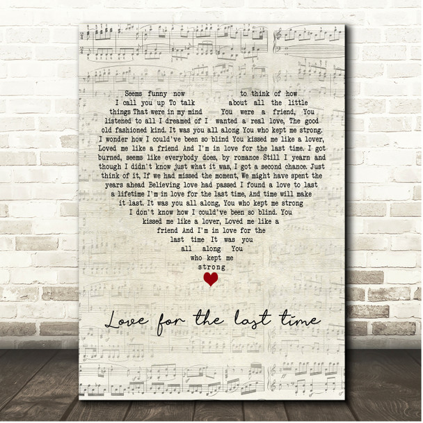 Carole King Love for the last time Script Heart Song Lyric Print
